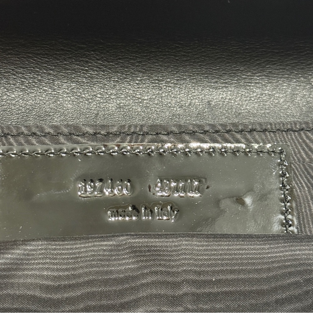 AUTH BALENCIAGA PATENT LEATHER BLACK CLUTCH BAG LONG SILVER LOCK + MIRROR DUSTER - Picture 16 of 16